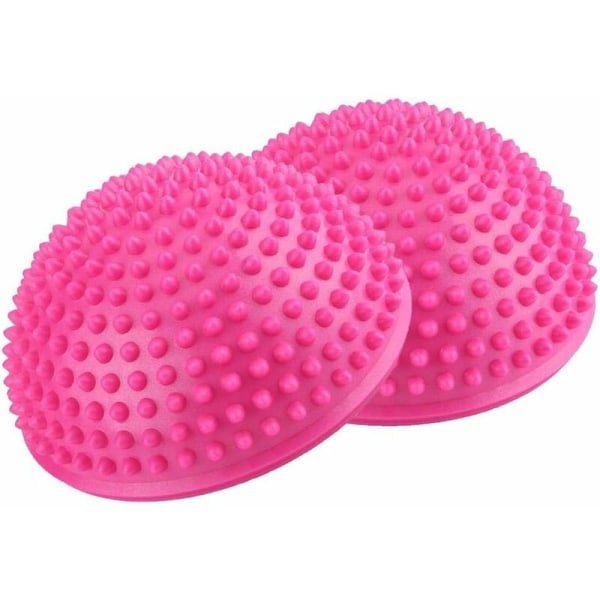 DENUOTOP fodmassagebold, halve pvc yogabolde massageøvelse (pink)-DENUOTOP