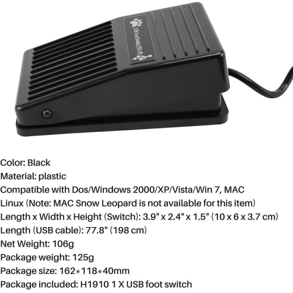 Usb Fodpedal Switch Control Tastatur Handling Til Ny Fodpedal Usb Hid Pedal