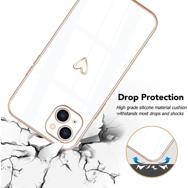iPhone 13 -kuori söpöllä suojakuorella, valkoinen