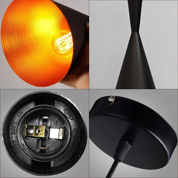 Vedhængslampe Moderne Industriel Stil Vintage Retro E27 Lysekrone Edison Base Loftslampe Metal Skærm Belysning til Soveværelse Køkken Spisestue