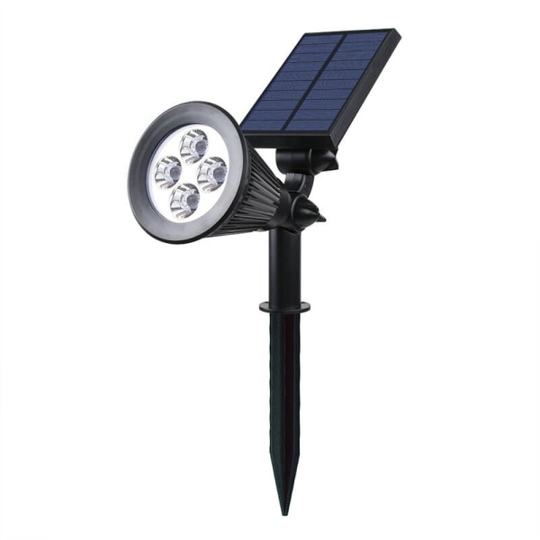 Solar Spotlight 4 LED utomhus vattentät vitt ljus 2-i-1, plast, integrerat, 2 W, vit, 29 x 9,5 x 34 cm（1 st）