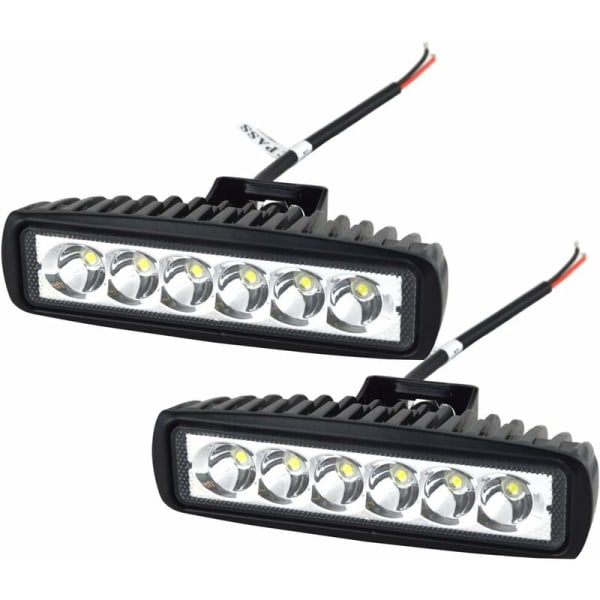 2 x 6 tum 18W LED arbetsljusstång Spot Off Road Truck SUV 4WD Driving Dim Lights (2x18 FGB-Spot)