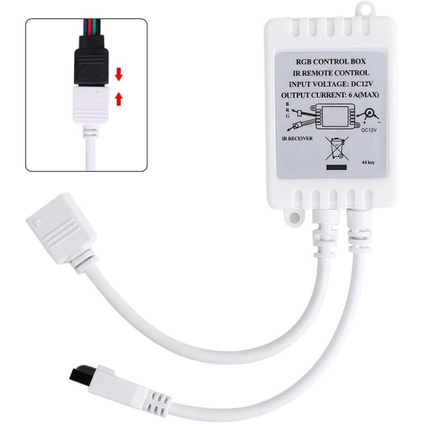 24-knapps fjernkontroll + LED-kontroller DC12V RGB-kontrollboks IR-lysstripekontroller for 5050 2835 RGB-lysstripe