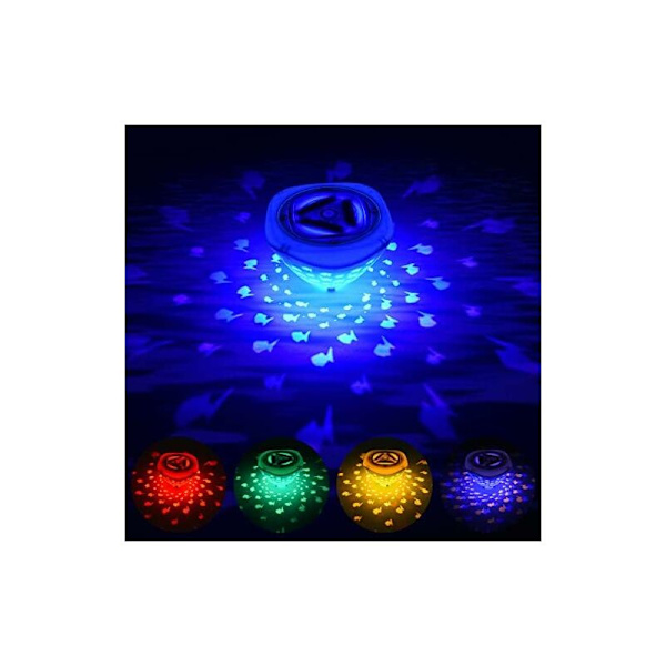 LED Pool Light, Vandtæt Flydende LED Lys, IP68 Disco LED Undervandslys med 6 Forskellige Farvetilstande, Undervands LED Lys til Svømning