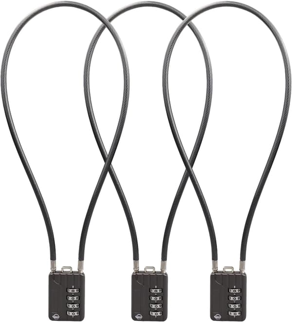 Kombinationslås 20\" Svart (3-pack)