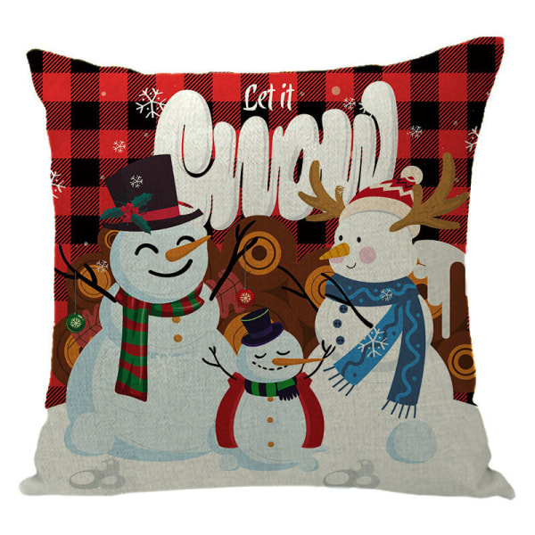4 st jul örngott bomull linne, jul örngott, jul örngott, jul kuddar, jul snöflinga soffa C