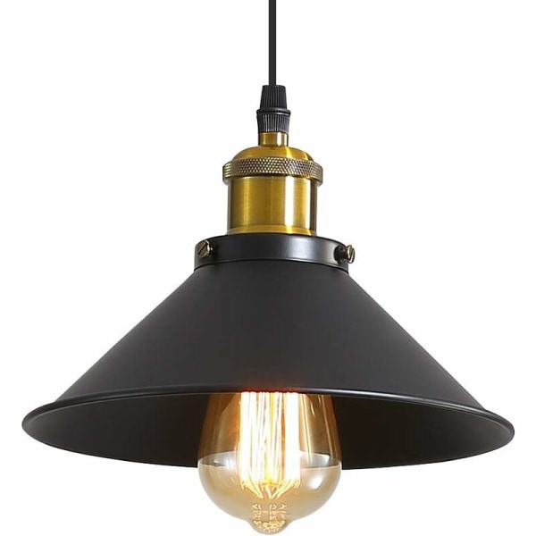 Industriell taklampa svart takljuskrona, Φ22cm för E27-lampor Vintage takljuslampa metallskärm för Dini