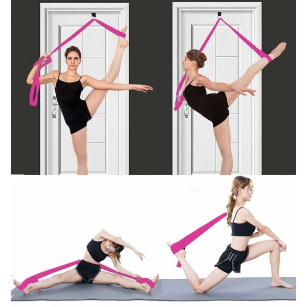 DENUOTOP Yoga Stretch Belte, Ballett Stretch Band Forlengelse Justerbar Båre - Enkel dørinstallasjon Fleksibilitet Gymnastikk Trainer Str