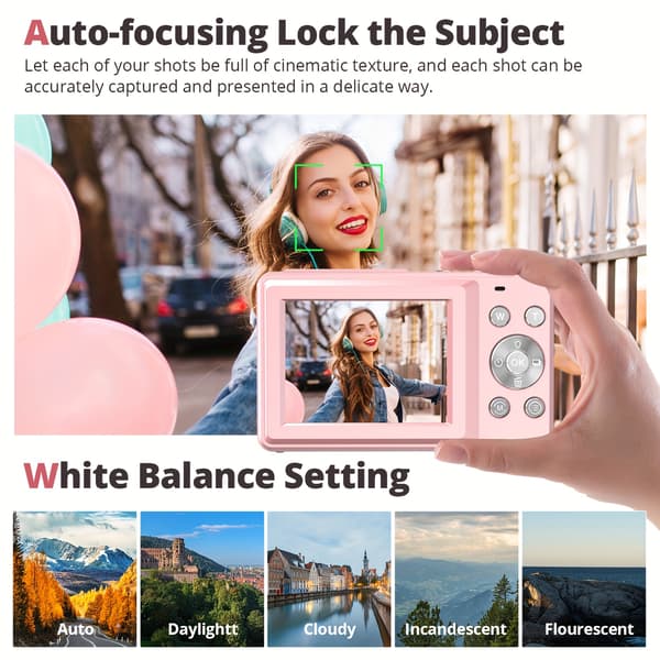 Digitalt kamera kompaktkamera 1080P Dc403 rosa