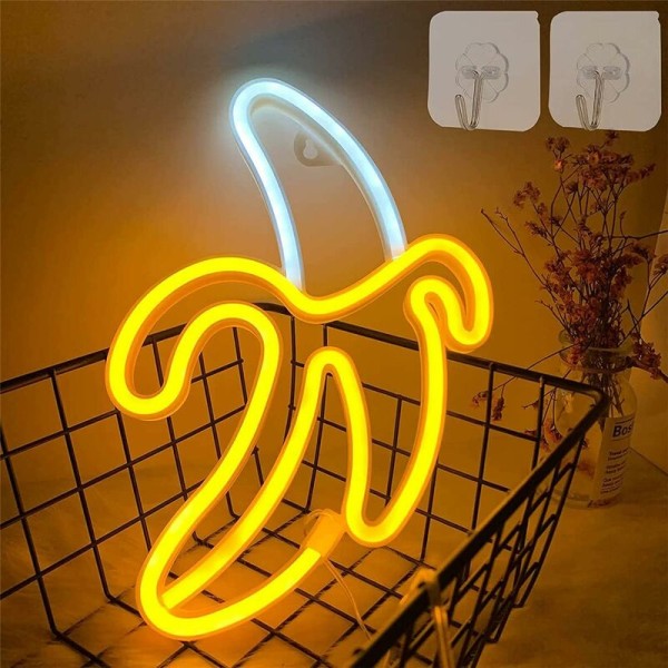 Bananer LED Neon Skilt - Gave til barn - Dekorativ hengende lampe, for hjem, soverom, bar, restaurant, jul, bursdagsfest, gave, vegg