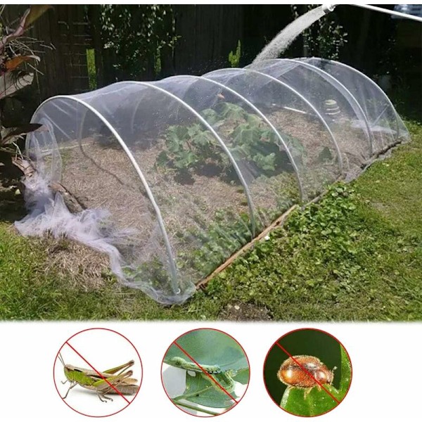 Insektnet 4M X 2.5M Beskyttelse Fint Mesh Have Netting Planter Frugter Blomster Myg Flue Fugl Plante Barriere