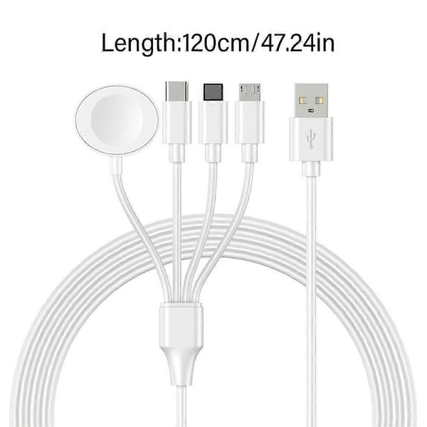 Funktionel 4-i-1 Oplader Multi Opladerkabel Trådløs Opladestation