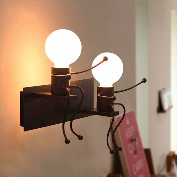 Tegneserie Design Børneværelse Væglampe, Kreative Væglampetter E27 Jern Indendørs Lampe Moderne Væglamper, Gang, Soveværelse, Køkken, Bar, Café, Re