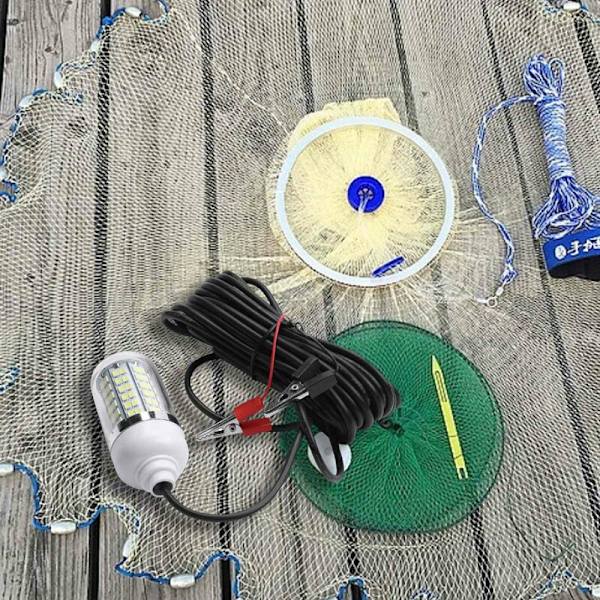 12V 15W Fiske lys 108 stk 2835 Led undervanns fiske lys lokkefisk fiskefinner lampe tiltrekker reker blekksprut krill (hvitt lys + hvitt)