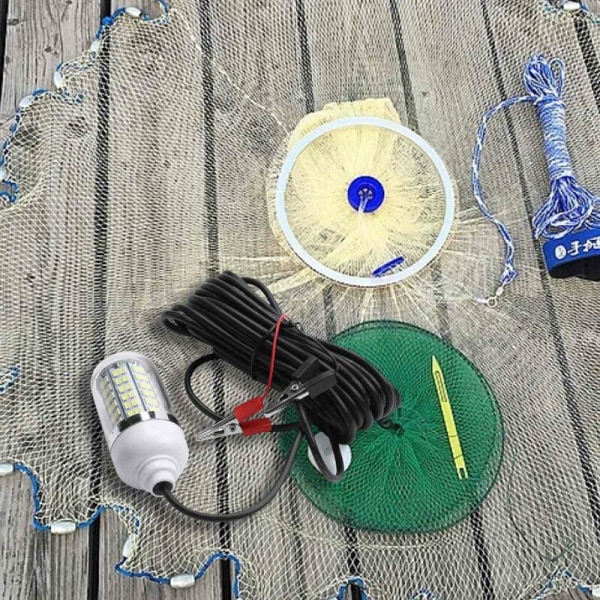 12V 15W Fiskeri Lys 108 Stk 2835 Led Undervands Fiskeri Lys Lokker Fisk Finder Lampe Tiltrækker Rejer Blæksprutte Krill (Hvidt Lys + Hvidt)