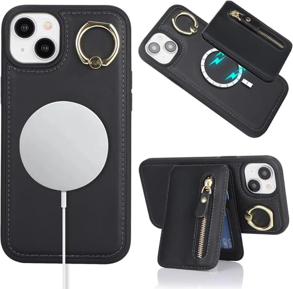 iPhone 13 Læder Cover - Sort