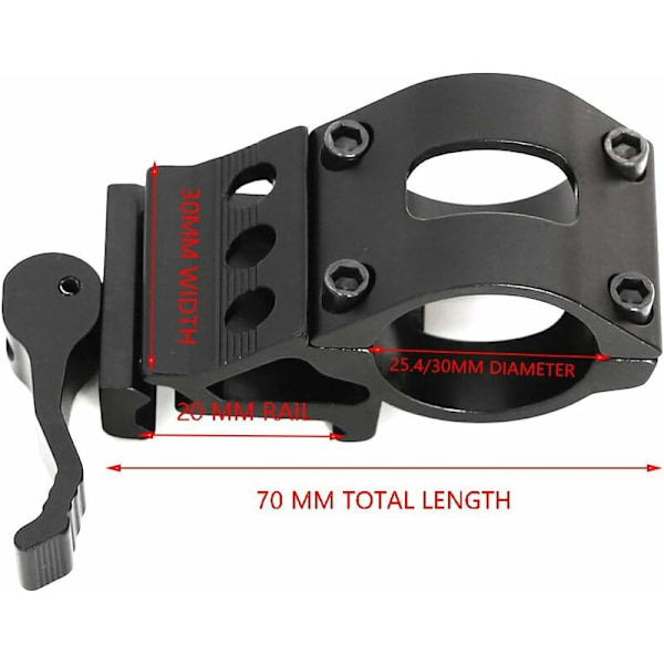 WF-501B Taktisk jaktlampa, 1500 lumen enkel läge vattentät ficklampa med fjärrtryckbrytare och Picatinny Rail Offset Ring Side