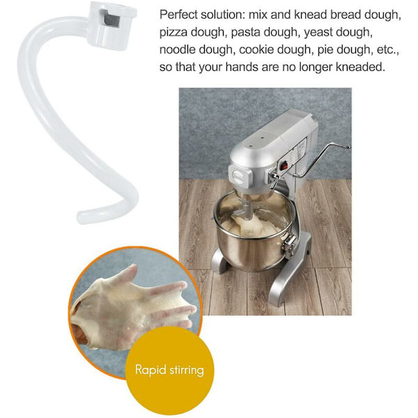 Spiraldeigkrok erstatning for Kitchen Aid Mixer - Belagt deigkrok for K5ss K5a Ksm5 Ks55 Pro