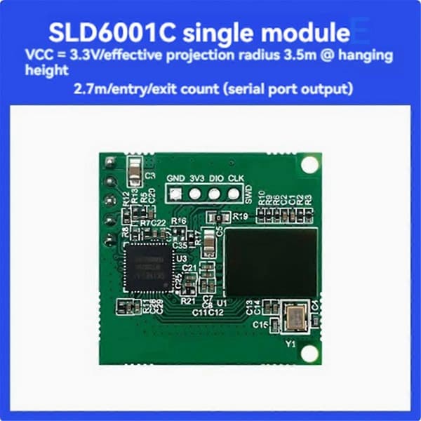LD6001C 60GHz mmWave Radarsensor Passasjerstrøm Sensor Modul