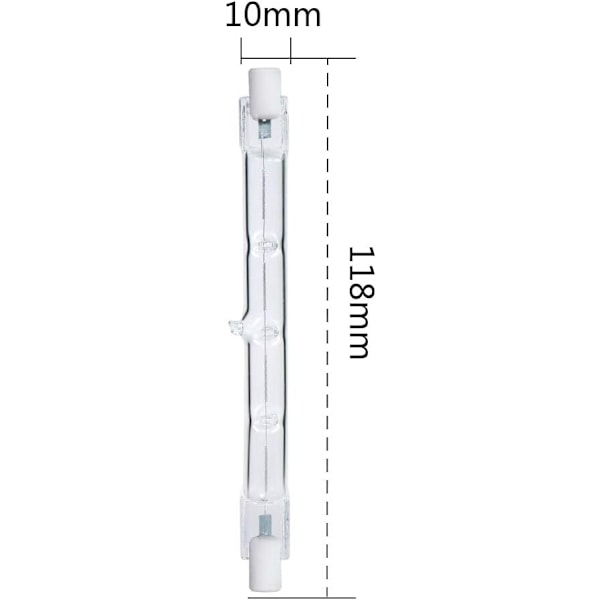 300W Ekvivalent R7s Lineær Halogen Flomlys 4650lm 2700K J118 Sikkerhetslyspære 118mm Lengde, Dimbar - Varmhvit, 4-pakning
