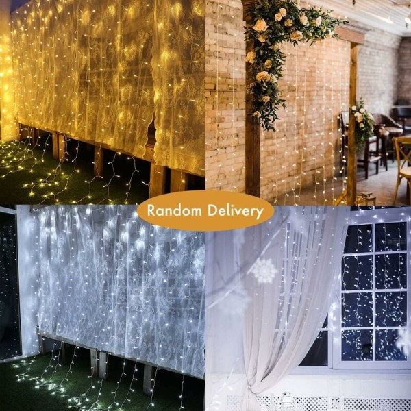 Christmas fairy lights，Outdoor light string, Christmas lighting LED light curtain, 3 x 3 m light curtain, 300 LED light curtain, light curta