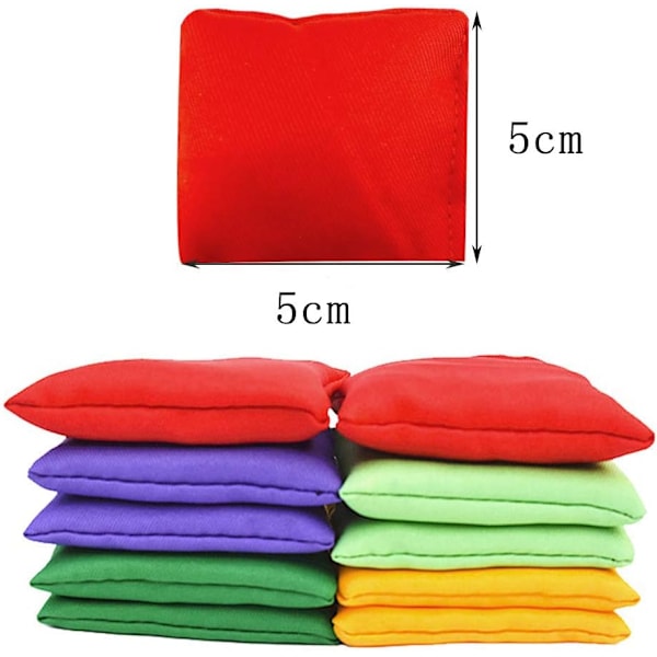 Färgglada nylonbönpåsar för Cornhole-kastspel (2\" x 2\" Blandade färger) 10-pack