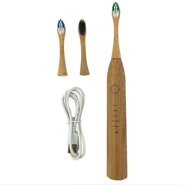 Bamboo electric toothbrushes nylon bristles- biodegradable natural eco-friendly compostable vegan reusable 3 pcs random color