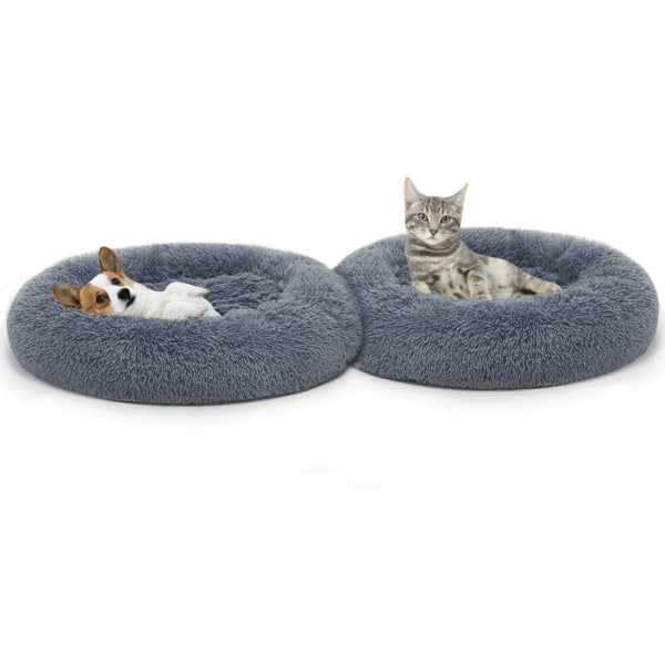 Orthopedic Dog Bed Comfortable Donut Cuddler Round Dog Bed Ultra Soft Washable Dog and Cat Cushion Bed (70cm,blue)