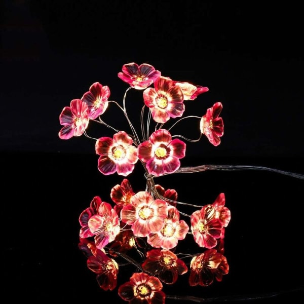 Sakura LED-lys, Cherry Blossom String, Flower String Lights, Pink Cherry String Lights for fest, ferie, bryllup, bursdag, atmosfære