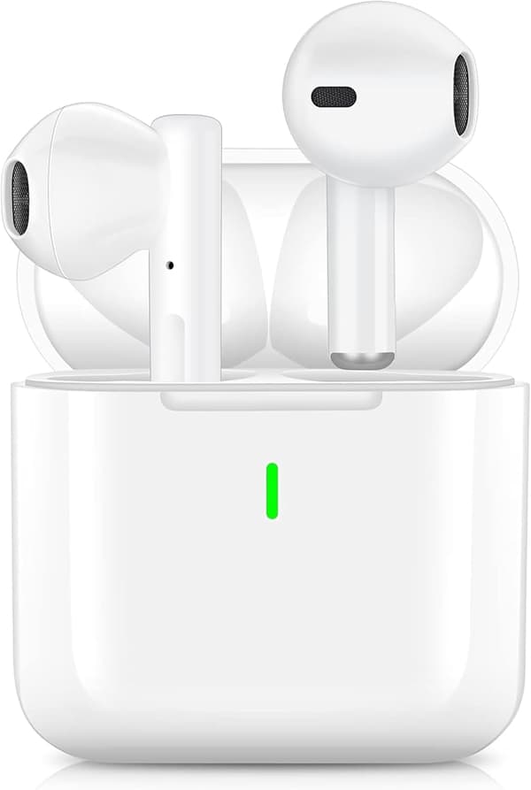 Bluetooth 5.3 Trådlösa Hörlurar - 40 timmars speltid, brusreducerande mikrofon, IPX8 vattentät för iPhone/Android