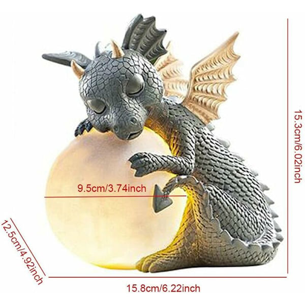 DiChristmasaur Skulptur, Trädgårdsdrake Meditation Staty Samling, Söta Meditation Drake Staty, Hartsornament för Drake Älskare Utomhus