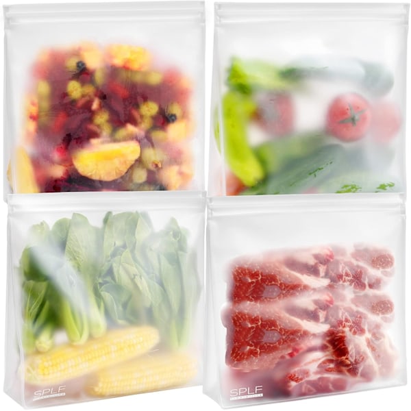 Uudelleenkäytettävät pakastuspussit, BPA-vapaat uudelleensuljettavat pussit, 4 kpl