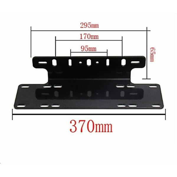 Universal License Plate Holder Black Alloy Front Bumper Led Bar and Working Lights License Plate Mount Bracket for 4X4 Car Truck