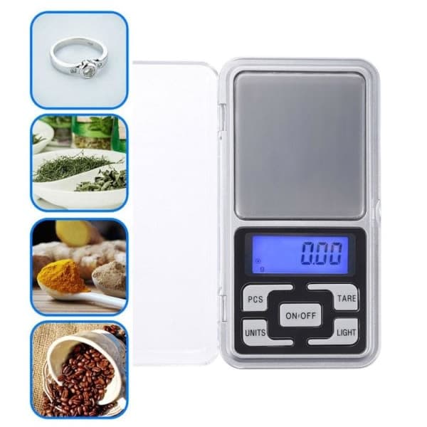 IC Digital smykkevekt 0,01g til 200 gram Sølv