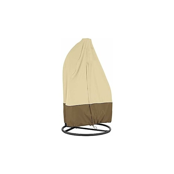 Patio Hängande Stol Överdrag Ägg Patio Stol Överdrag Vattentät Heavy Duty Patio Stol Överdrag med Dragkedja för Utemöbler (75\"H X 45\"D, Bei