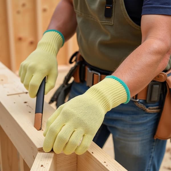 Gule Medium Kuttbestandige Kevlar Arbeidshansker