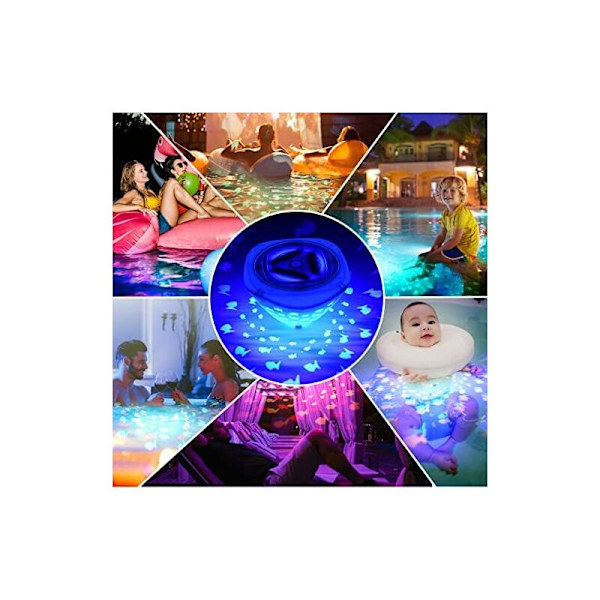 LED Pool Light, Vandtæt Flydende LED Lys, IP68 Disco LED Undervandslys med 6 Forskellige Farvetilstande, Undervands LED Lys til Svømning