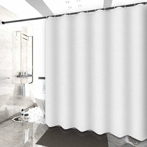 Shower Curtain, Anti-Mould, Textile Bathroom Curtain, Polyester for Bathroom, Washable, Water-Repellent, with Rings for Attaching to the Sho