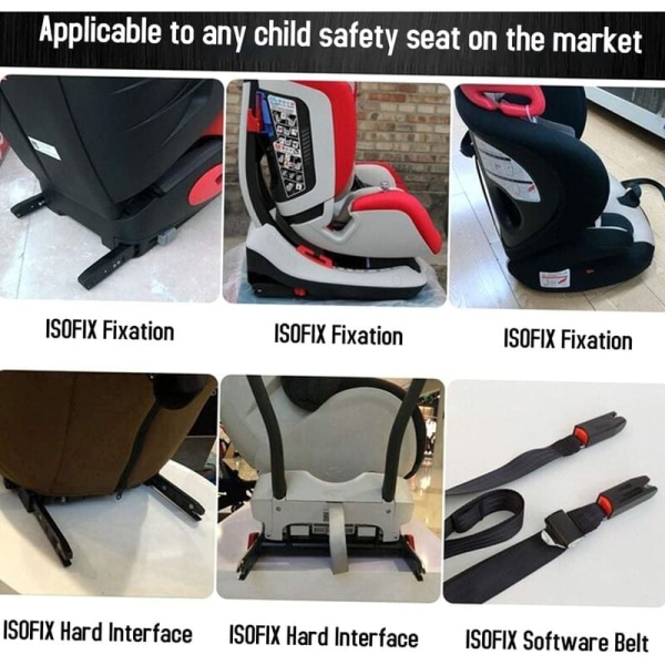 Universal bilbarnstolankare-fästesats för ISOFIX-bälteskontakt