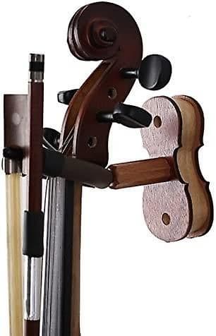 Väggfäste för violin med bågekrok - Hårdträ - För hem och studio