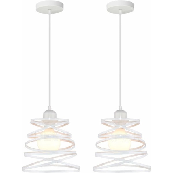 Set med 2 hänglampor Modern kreativ ljuskrona Taklampa Lampa Spiral Design Lamp Cascade Vintage Metal E27 Lamp Pendellampa för Livi
