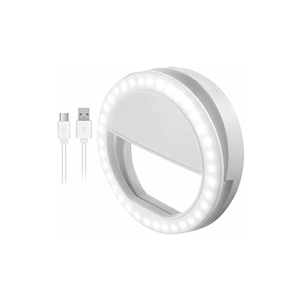 Selfie Ring Light, Selfie Ring Lights med LED-lys til kamera, genopladelig 36 LED-fyldlys, 3 justerbare lysstyrkeniveauer Videolys,