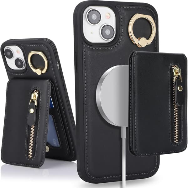 iPhone 13 Lærdeksel - Svart