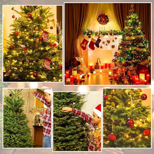 400 LED julgransbelysning, 2M hög 16-slingad julgransljus, 90cm 120cm 150cm 200cm Trädlindningsljus, Fest, Jul, Ev