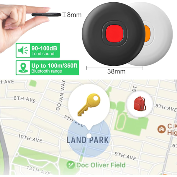 Air Tracker Air 2-pack för Apple Smart Bluetooth Anti-lost Locator, IP68 Vattentät Smart Tag Locator, Nyckelhittare och Item Locator, Bluetooth Tracker