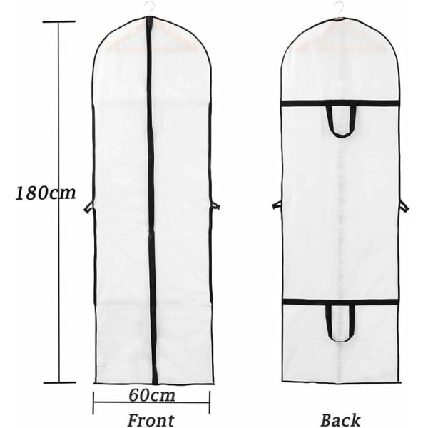 Wedding Dress Cover 60x180cm Long Garment Cover for Bride and Bridesmaid Dress Dustproof Waterproof Moth Moisture Foldable and Portable Bila