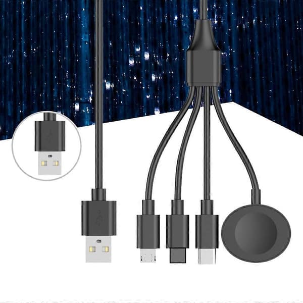 Funktionel 4-i-1 Oplader Multi Opladerkabel Trådløs Opladestation