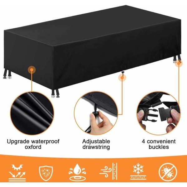 Möbelöverdrag 123x123x74cm, Essort Vattentätt Utemöbelöverdrag, Möbelskydd Överdrag Trädgårdsskydd för Bord, Soffa, Fåtölj, Ch