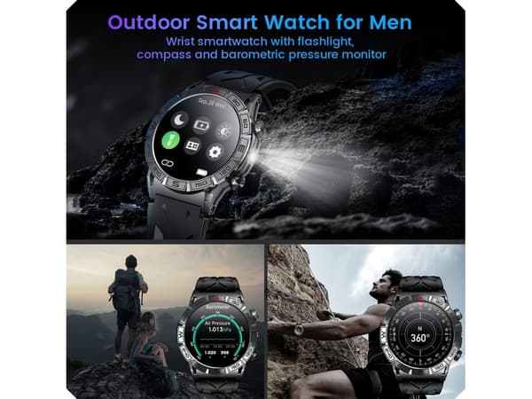 Smartwatch Herr Android Iphone Klocka: Smartwatch Svara/Ring Hjärta Frekvens Stegräknare Blodtryck Buss