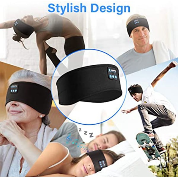 Bluetooth Søvnhodebånd - Innebygde HD Stereo Høyttalere, Ultra-Myke Trådløse Hodetelefoner for Søvn, Perfekt Gave til Ham/Henne